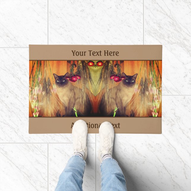 Siamese Cat Posing Personalised Doormat (Indoor)