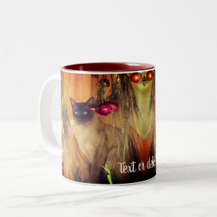 Siamese Cat Posing Personalized Two-Tone Coffee Mug