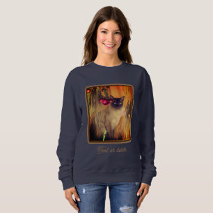 Siamese Cat Posing With Flowers Personalised Sweatshirt