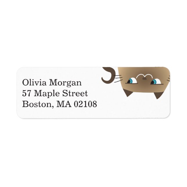 Siamese Cat Return Address Label (Front)