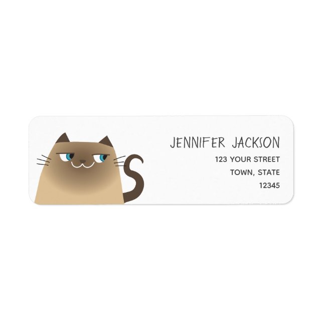 Siamese Cat Return Address Label (Front)