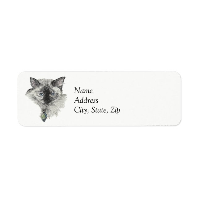 Siamese Cat Return Address Label (Front)