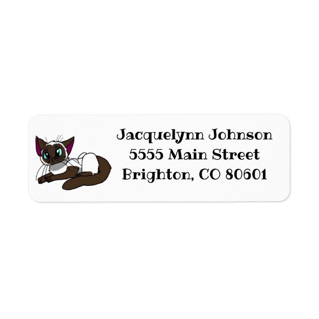 Siamese Cat Return Address Label (Front)