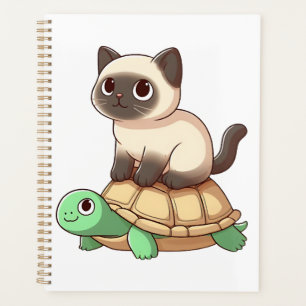 Siamese cat rides turtle Copy Planner