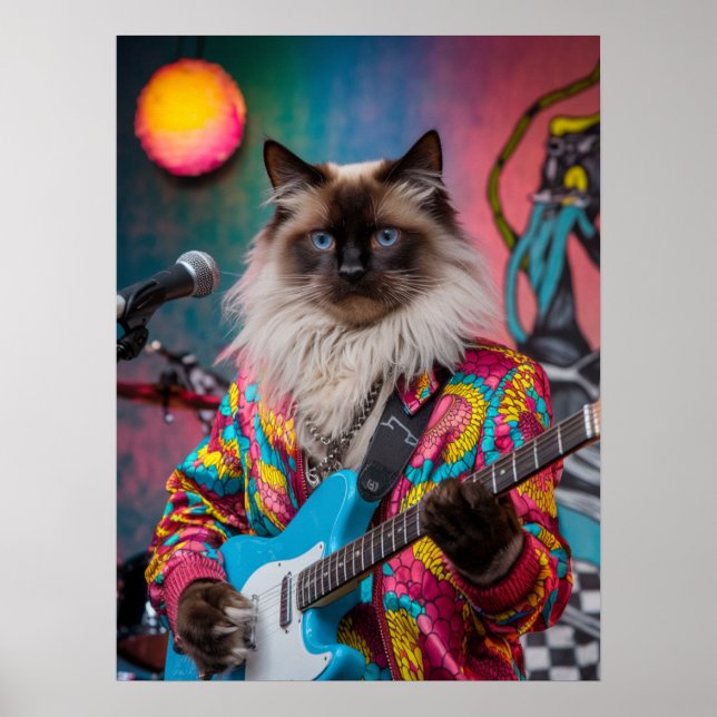 Siamese Cat Rocker Poster (Front)