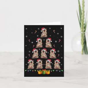 Siamese Cat Santa Hat Xmas Lights Men Women Christ Card