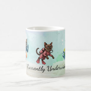 Siamese Cat Scuba Diver – Funny Ocean Watercolor Coffee Mug