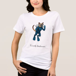 Siamese Cat Scuba Diver – Funny Ocean Watercolor Tri-Blend Shirt