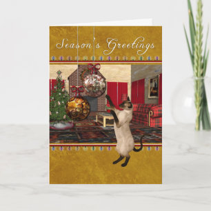 Siamese Cat - Season's Greetings Holiday Card