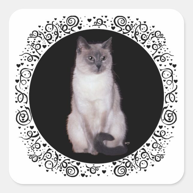 Siamese Cat Square Sticker (Front)
