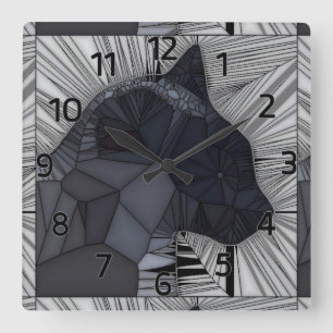 Siamese Cat Stained Glass Style Design Wall Clock