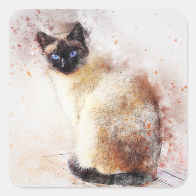 siamese cat stickers (Front)