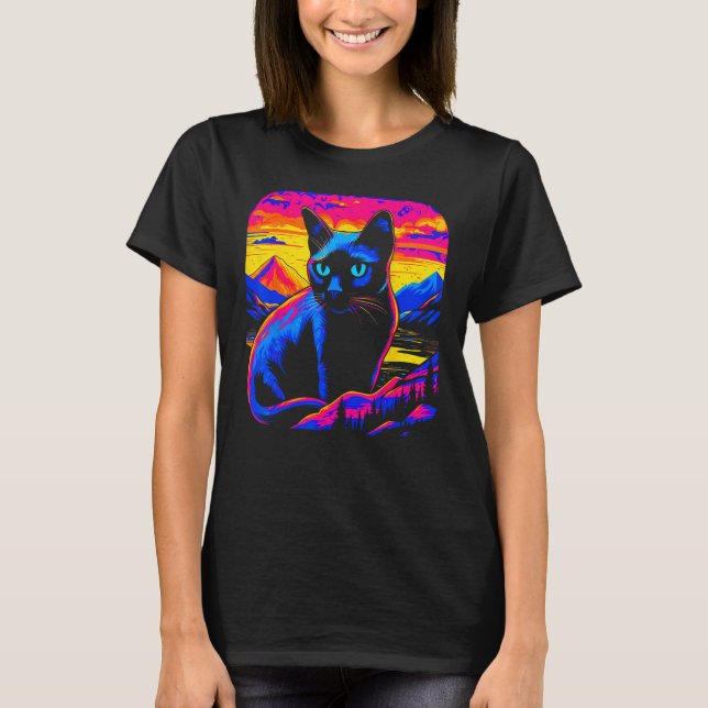 Siamese Cat Sunset T-Shirt (Front)