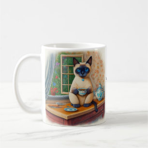 Siamese Cat Tea Time Mug