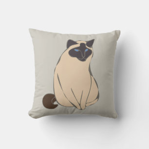 Siamese Cat Throw Pillow