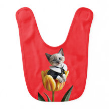 Siamese Cat Tulip Baby Bib