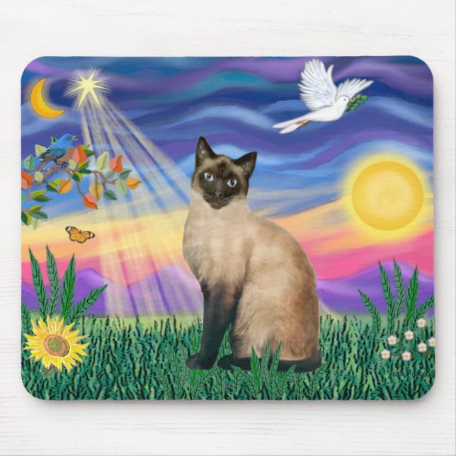 Siamese Cat - Twilght Mouse Pad (Front)