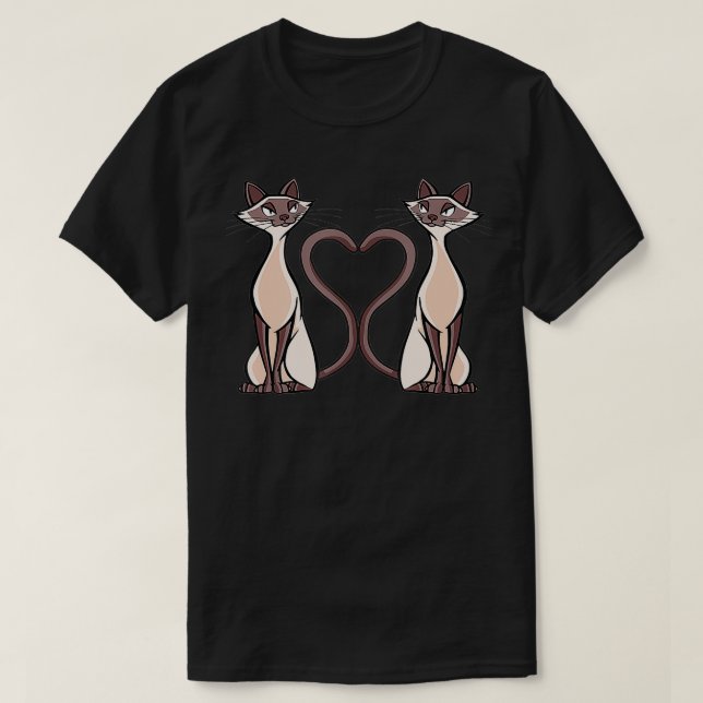 Siamese Cat Twins Gift For Siamese Cat Breed Owner T-Shirt (Design Front)