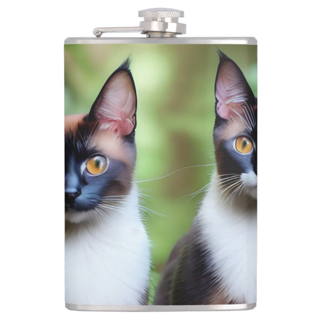 Siamese Cat Twins, Hip Flask (Front)