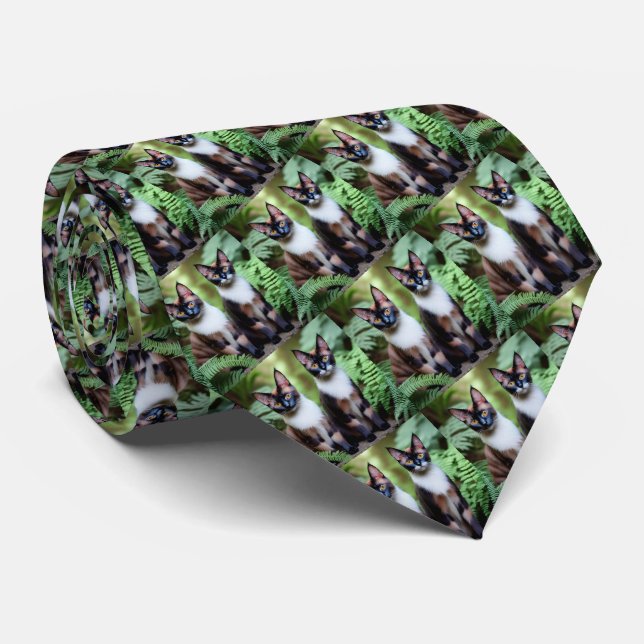 Siamese Cat Twins, Neck Tie (Rolled)