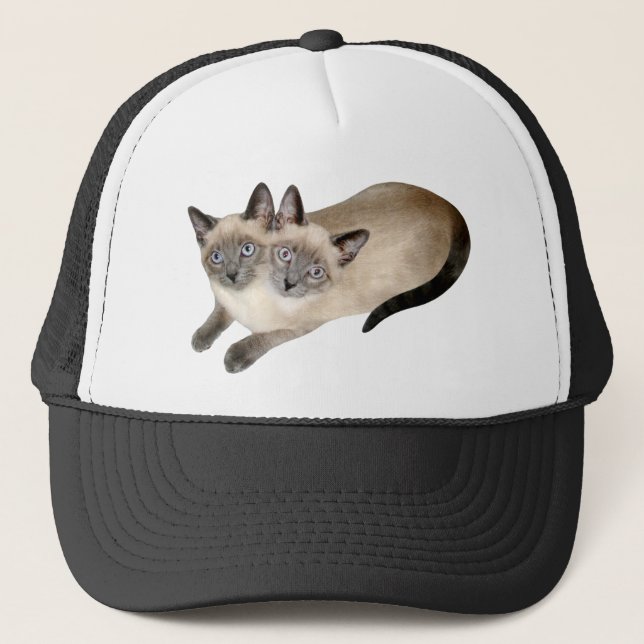 Siamese Cat Twins Trucker Hat (Front)