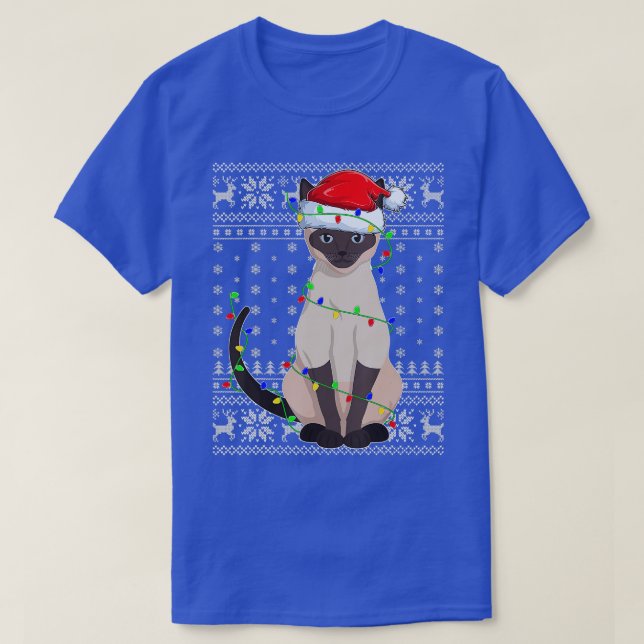 Siamese Cat Ugly Sweater Style Santa Siamese Cat C (Design Front)