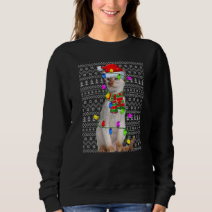 Siamese Cat Ugly Xmas Lighting Santa Siamese Cat C Sweatshirt