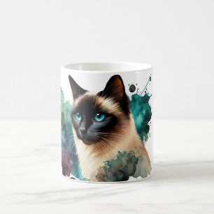 Siamese Cat Watercolor  Coffee Mug