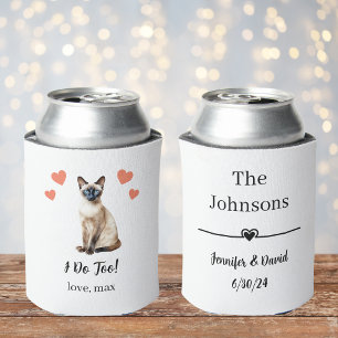 Siamese Cat Wedding Can Cooler Favour