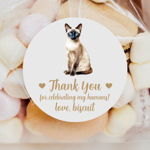 Siamese Cat Wedding Favour Stickers