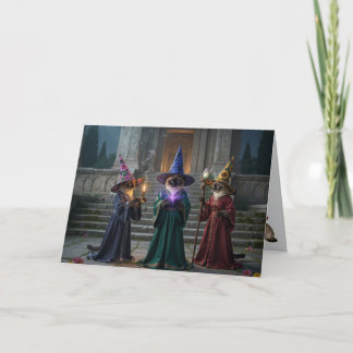 Siamese Cat Witch Halloween Card