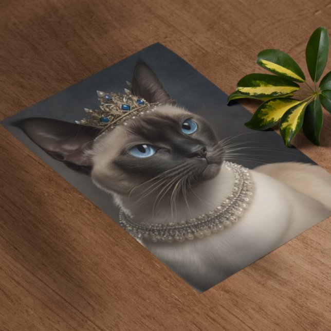 Siamese Cat With A Crown and Necklace Poster (Creator Uploaded)