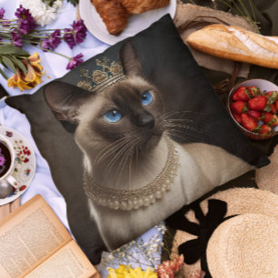 Siamese Cat With A Crown Cushion
