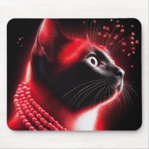 Siamese Cat With Jewelled Aura Of Rubies Mouse Pad