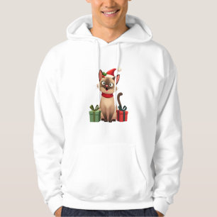 Siamese Cat Xmas Holiday Santa Siamese Cat Christm Hoodie
