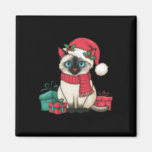 Siamese Cat Xmas Holiday Santa Siamese Cat Christm Magnet