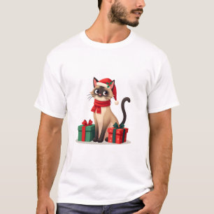 Siamese Cat Xmas Holiday Santa Siamese Cat Christm T-Shirt
