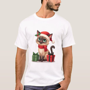 Siamese Cat Xmas Holiday Santa Siamese Cat Christm T-Shirt
