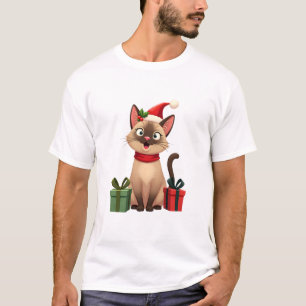 Siamese Cat Xmas Holiday Santa Siamese Cat Christm T-Shirt