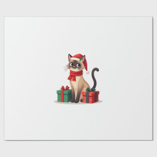 Siamese Cat Xmas Holiday Santa Siamese Cat Christm Wrapping Paper
