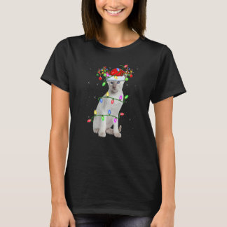 Siamese Cat Xmas Lighting Santa Siamese Cat Christ T-Shirt