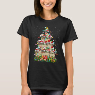 Siamese Cat   Xmas Santa Siamese Cat Christmas Tre T-Shirt