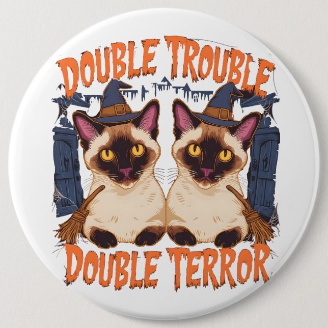 Siamese Cats and Creaking Doors 6 Cm Round Badge (Front)