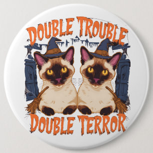 Siamese Cats and Creaking Doors 6 Cm Round Badge