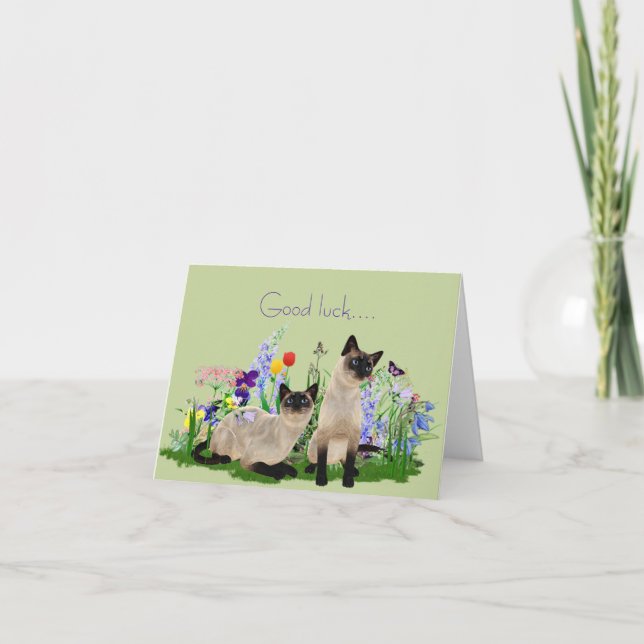 Siamese Cats Note Card (Front)