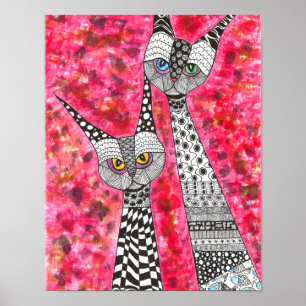Siamese Cats Poster 11" x 14" (You can Customise)