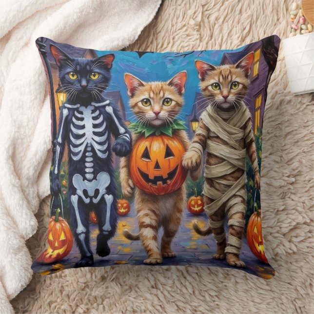 Siamese Cats Trick-or-Treating Halloween Costumes Cushion (Blanket)