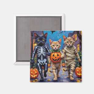 Siamese Cats Trick-or-Treating Halloween Costumes Magnet