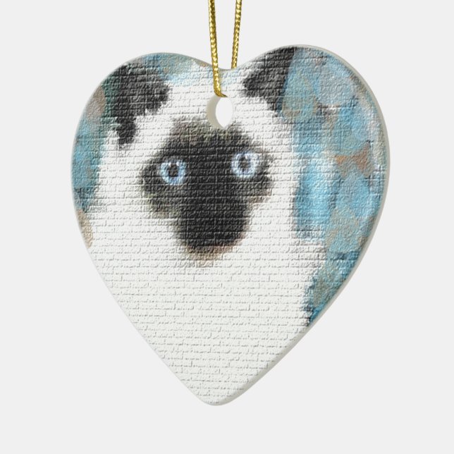 Siamese Ceramic Ornament (Left)