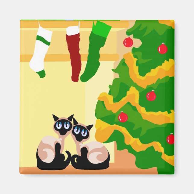 Siamese Christmas Magnet (Front)